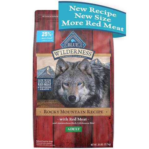 Blue Buffalo Wilderness Adult Rocky Mountain Red Meat Dry Dog Food Grain Free 24 lb