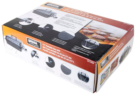 Omaha YL1081 Portable Gas Grill, 1-Grate, 168 sq-in Primary Cooking Surface, Black, Steel Body