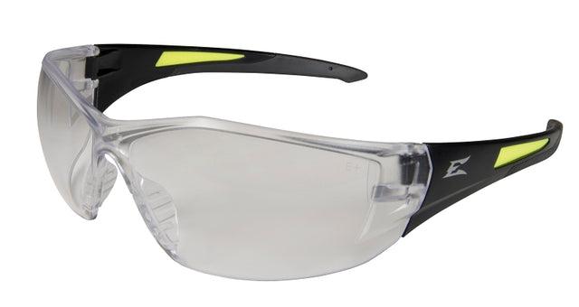 Edge SD111-G2/SD111 Non-Polarized Safety Glasses, Black Frame, Unisex, Polycarbonate Lens, Wraparound Frame