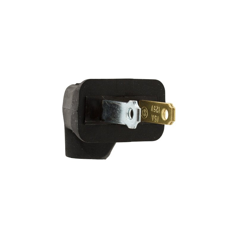 Eaton Wiring Devices 84-6BK-BOX Electrical Plug, Angled, Polarized, 21/64 in, 2-Pole, 15 A, 125 V, NEMA: NEMA 5-15