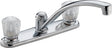 Delta Classic Series 2102LF Two-Handle Kitchen Faucet, 1.8 gpm, 3-Faucet Hole, Brass, Chrome-Plated, Deck Mounting, Yes