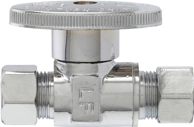 Plumb Pak PP2071LF Shut-Off Valve, Straight, 3/8 x 3/8 in Connection, Compression, Brass Body
