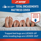JT Eaton Lock-Up Full White Stretch-Knit Polyester Mattress Encasement Cover