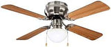 Boston Harbor 42-742T-MR-EN-BN Ceiling Fan, 4-Blade, Dark Walnut/Cherry Blade, 42 in Sweep, 3-Speed, With Lights: Yes