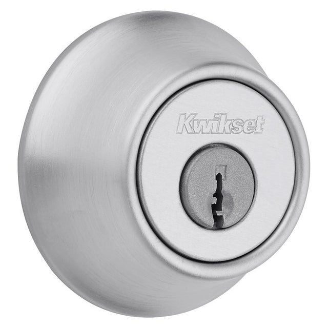 Kwikset 660 Series 660 26D 6AL STR KP K3 Deadbolt, 3 Grade, Keyed Key, Zinc, Satin Chrome, 2-3/8, 2-3/4 in Backset, Pack of 3