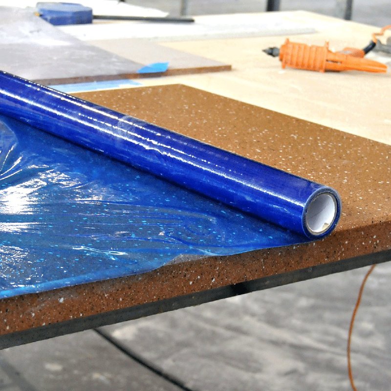 Trimaco Easy Mask 88124 Protective Countertop Film, 600 ft L, 24 in W, 2 mil Thick, Plastic, Blue
