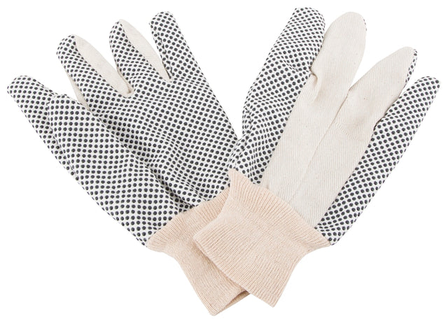 Diamondback GV-522PVD-3L Work Gloves with PVC Dots, Unisex, One-Size, 10-1/4 in L, Straight Thumb, Knit Wrist Cuff, Pack of 12