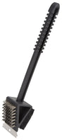 Omaha BBQ-37126 2-Way Grill Brush/Scrubber, 2-3/8 in L Brush, 2-1/4 in W Brush, Stainless Steel Bristle, Plastic Handle