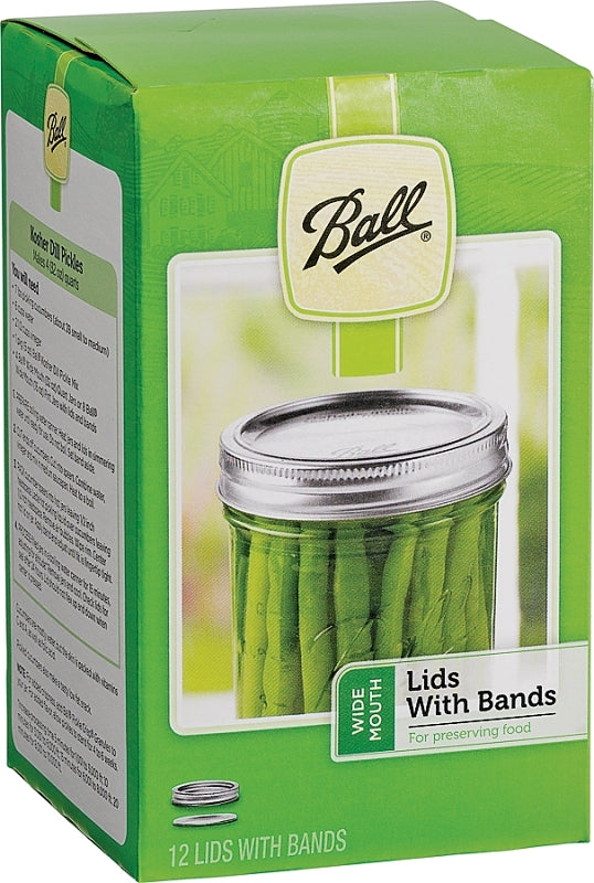 Ball 1440040000 Lid and Band, Wide Mouth, Steel