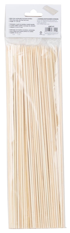 Omaha BBQ-37236 Skewer, 12 in L, Bamboo