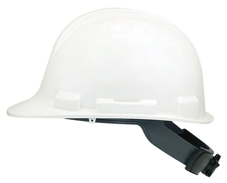 Safety Works SWX00346 Hard Hat, White, 4-Point Textile Suspension, HDPE Shell, Class: E, Wheel Ratchet Adjustment Type