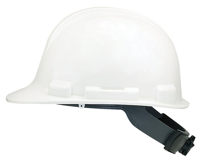 Safety Works SWX00346 Hard Hat, White, 4-Point Textile Suspension, HDPE Shell, Class: E, Wheel Ratchet Adjustment Type