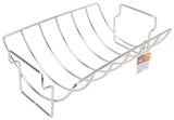 Omaha BBQ-37237 Rib and Roast Holder, 14-1/2 in L, Stainless Steel, Build-in Handle