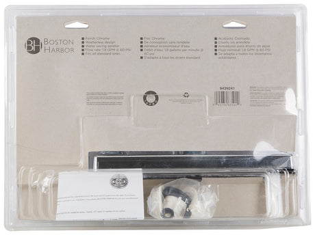 Boston Harbor PF8201A Kitchen Faucet, 1.8 gpm, 2-Faucet Hole, Plastic, Chrome Plated, Deck Mounting, Round Handle