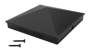 Nuvo Iron PCP14 Post Cap, 6 in L, 6 in W, Aluminum, Black