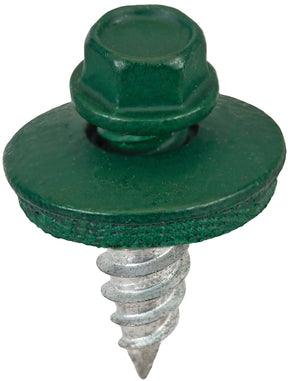 Acorn International SW-SS1234FG250 Stitch Screw, #12 Thread, High-Low Thread, Hex Drive, Forest Green, 250/BAG