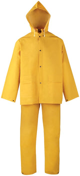 Diamondback SRS3/111-XXXL Rain Suit, 3XL, 31-1/2 in Inseam, Polyester/PVC, Yellow, Comfortable Corduroy, Zipper