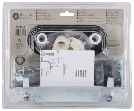 Boston Harbor PF4233 Lavatory Faucet, 1.5 gpm, 2-Faucet Handle, ABS, Chrome Plated, Lever Handle