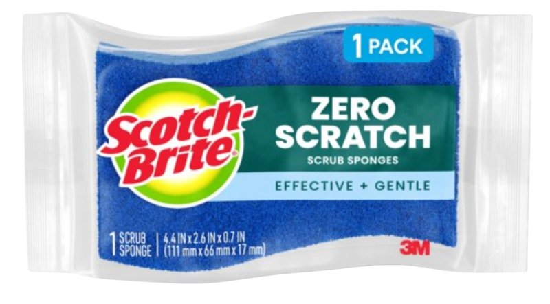 Scotch-Brite 521 Scrub Sponge, 4.4 in L, 2.6 in W, Blue