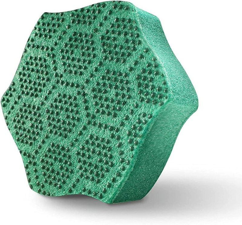 Scotch-Brite 429-5 Heavy-Duty Scrub Sponge, Fiber Abrasive, 111 mm L, 66 mm W, Green/Yellow