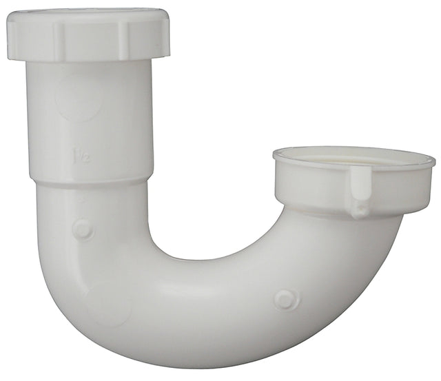Plumb Pak PP66-2W J-Bend, 1-1/2 x 1-1/2, 1-1/2 x 1-1/4 in, Slip-Joint, Plastic, White