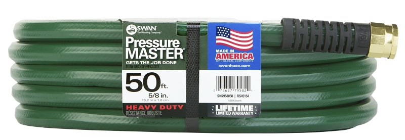 Swan SN7958050 Garden Hose, 50 ft L, Non-Vinyl Resin, Green