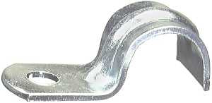 Halex 26211 1-Hole Flex AC/BX Strap, 3/8 in, Steel, Galvanized, 10/BAG