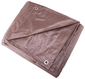 ProSource T0810BB90-BRN Tarpaulin, 10 ft L, 8 ft W, 5 mil Thick, Polyethylene, Brown