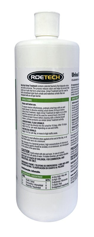 Roetech UT-Q-6 Urinal Treatment, 1 qt Bottle, Liquid, Yellow