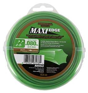 Arnold Maxi Edge Series WLM-80 Trimmer Line, 0.08 in Dia, 40 ft L, Polymer, Green