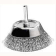 Weiler 36417 Wire Cup Brush, 1-3/4 in Dia, 1/4 in Arbor/Shank, Crimped Bristle, Steel Bristle