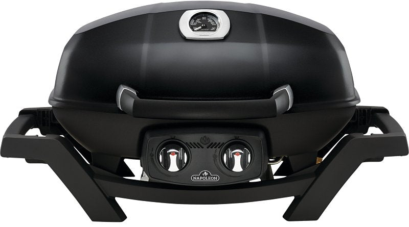 Napoleon TravelQ Series PRO285N-BK Portable Gas Grill, 12,000 Btu/hr BTU, Natural Gas, 2-Burner, Smoker Included: Yes