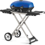 Napoleon TRAVELQ 285X Series TQ285X-BL-1 Portable Gas Grill with Scissor Cart, 12,000 Btu, Liquid Propane, 2-Burner