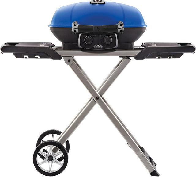 Napoleon TRAVELQ 285X Series TQ285X-BL-1 Portable Gas Grill with Scissor Cart, 12,000 Btu, Liquid Propane, 2-Burner