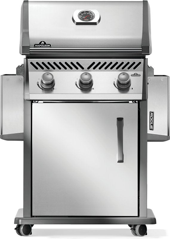 Napoleon Rogue 425 Series R425NSS-2 Gas Grill, 42,000 Btu/hr BTU, Natural Gas, 3-Burner, Smoker Included: Yes