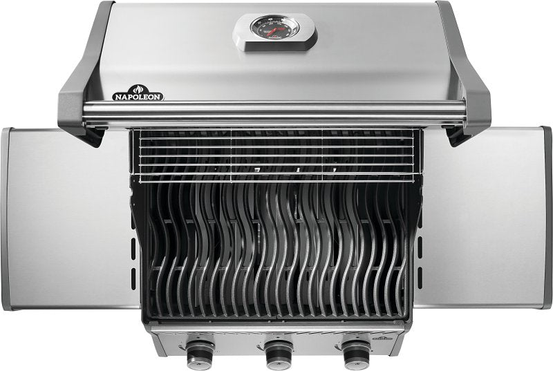 Napoleon Rogue Series R425PSS-2 Gas Grill, 42,000 Btu/hr BTU, Liquid Propane, 3-Burner, Side Shelf Included: Yes