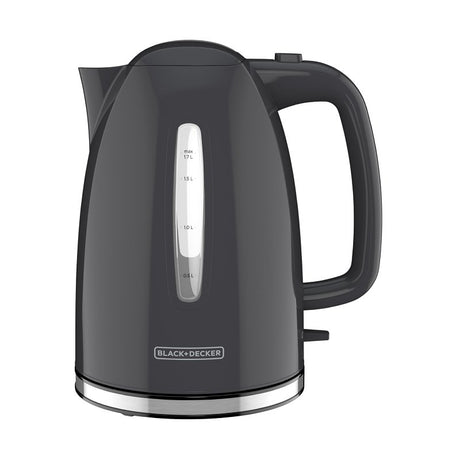 Black+Decker KE1555GY Rapid Boil Electric Kettle, 7 Cup, 1500 W, Gray, 8-1/2 in W, 9-1/2 in H, Automatic Shutoff Control