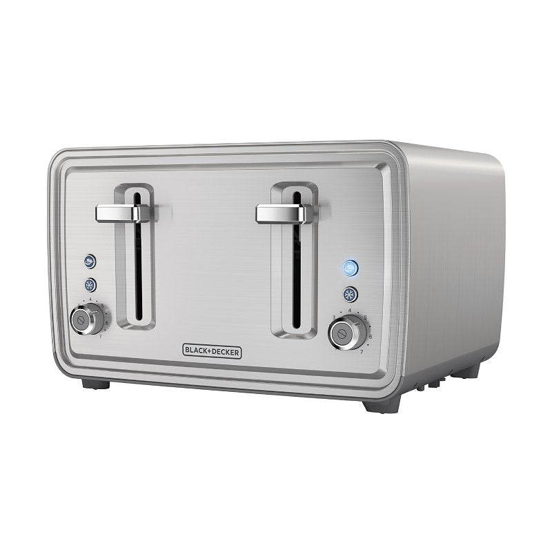 Black+Decker TR4900SSD Toaster, 1500 W, 4-Slice, 7, Stainless Steel, Silver