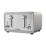 Black+Decker TR4900SSD Toaster, 1500 W, 4-Slice, 7, Stainless Steel, Silver