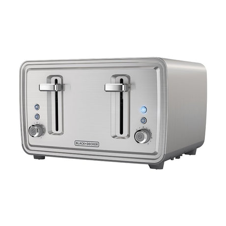 Black+Decker TR4900SSD Toaster, 1500 W, 4-Slice, 7, Stainless Steel, Silver