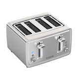 Black+Decker TR4900SSD Toaster, 1500 W, 4-Slice, 7, Stainless Steel, Silver