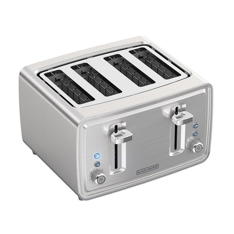 Black+Decker TR4900SSD Toaster, 1500 W, 4-Slice, 7, Stainless Steel, Silver