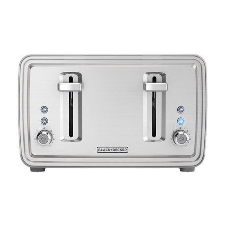 Black+Decker TR4900SSD Toaster, 1500 W, 4-Slice, 7, Stainless Steel, Silver