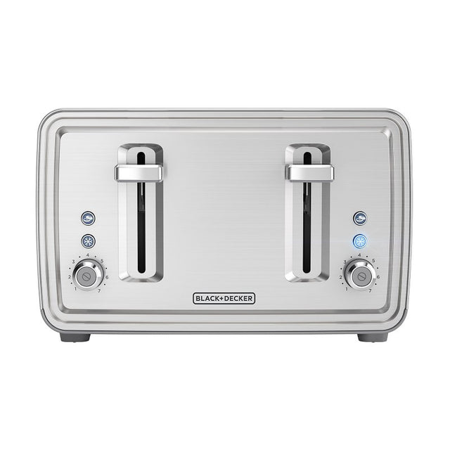 Black+Decker TR4900SSD Toaster, 1500 W, 4-Slice, 7, Stainless Steel, Silver