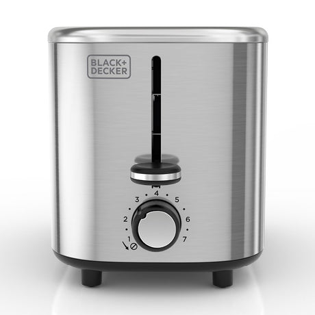 Black+Decker TR0011SSA Toaster, 750 W, 2-Slice, 7, Stainless Steel, Silver