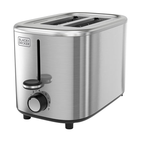 Black+Decker TR0011SSA Toaster, 750 W, 2-Slice, 7, Stainless Steel, Silver