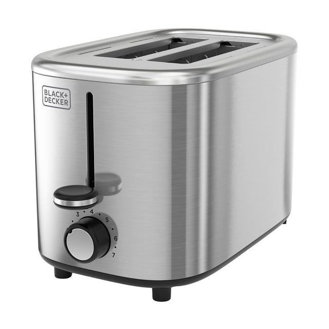 Black+Decker TR0011SSA Toaster, 750 W, 2-Slice, 7, Stainless Steel, Silver