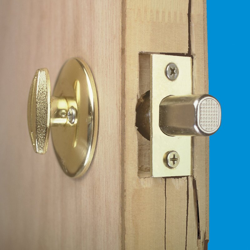 Prime-Line U 9558 Lock and Door Reinforcer, 2-3/4 in Backset, 1-3/4 in Thick Door, Brass, Brass, 4-1/2 in H, 4-5/16 in W