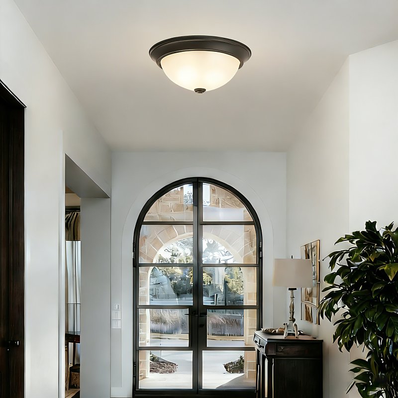 Boston Harbor OG24001 Ceiling Light, 120 V, 2-Lamp, Fluorescent, Incandescent Lamp, Black Fixture