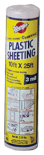 Carry-Home SP-3CH10-C Poly Film, 25 ft L, 10 ft W, 3 mil Thick, Polyethylene Backing, Clear